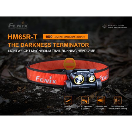 Fenix 1500 Lumen Rechargeable Trail Running Headlamp HM65R-T